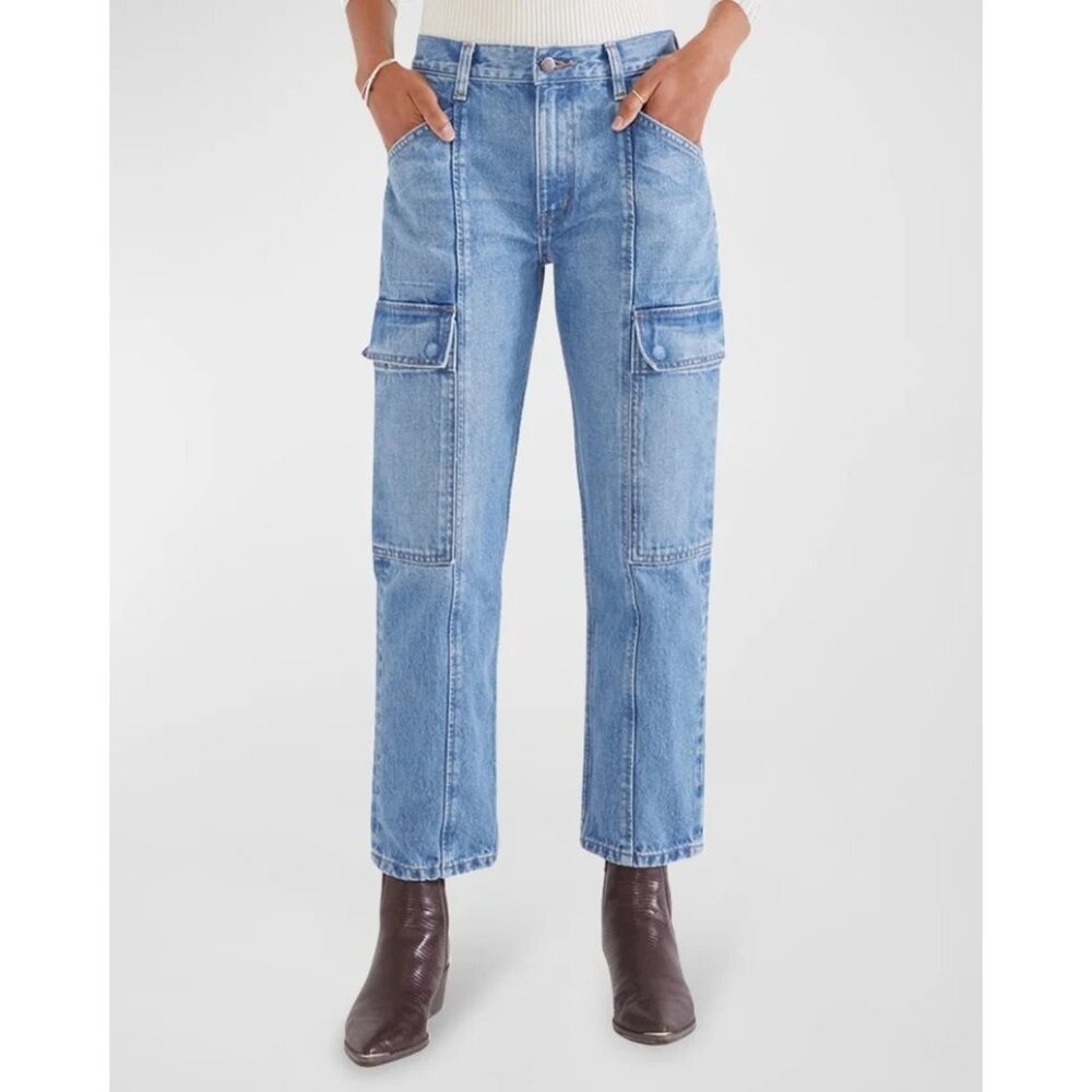 Etica Pax Mid-rise Cargo Jeans Womens Y2K Cropped Zip Fly High Rise Casual
